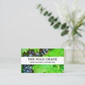 Wijndruiven en bladeren visitekaartje (Staand voorkant)