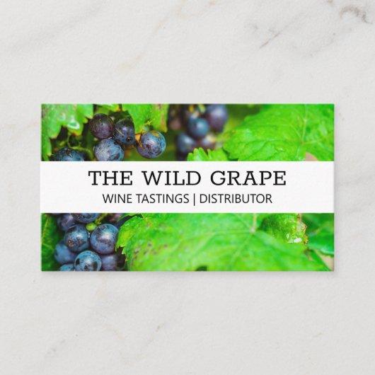 Wijndruiven en bladeren visitekaartje (Voorkant)