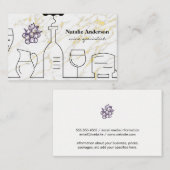 Wijndruiven en -containers | Marmer Visitekaartje (Voorkant / Achterkant)