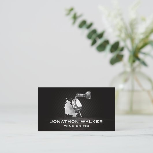 Wijndruiven en een fles wijn visitekaartje (Staand voorkant)