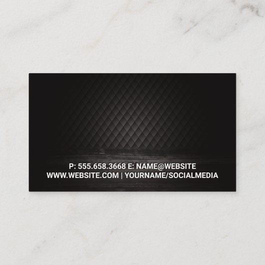 Wijndruiven en een fles wijn visitekaartje (Achterkant)