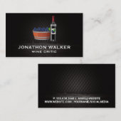 Wijndruiven en een fles wijn visitekaartje (Voorkant / Achterkant)