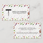 Wijndruiven en kurken patroon visitekaartje (Voorkant / Achterkant)