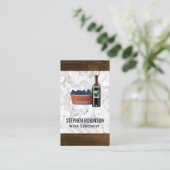 Wijndruiven en marmerhout met fles visitekaartje (Staand voorkant)