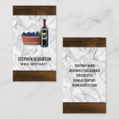 Wijndruiven en marmerhout met fles visitekaartje (Voorkant / Achterkant)
