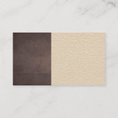 Wijndruiven en vat | Bruine lederen textuur Visitekaartje (Achterkant)