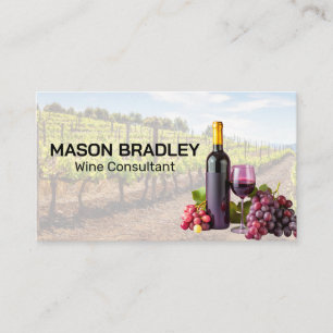 Wijndruiven Fles van Vino wijngaard Visitekaartje