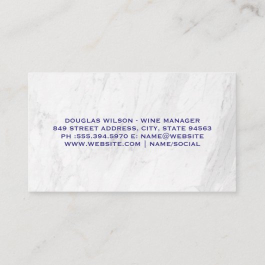 Wijndruiven | Fles wijn Visitekaartje (Achterkant)