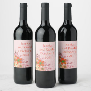 Wijndruiven - Gepersonaliseerd bloemen Sinaasappel Wijn Etiket
