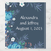 Wijndruiven - Gepersonaliseerde bloemen - Wit blau Wijn Etiket (Enkel label)