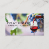 Wijndruiven | giet van rode wijn visitekaartje (Voorkant)