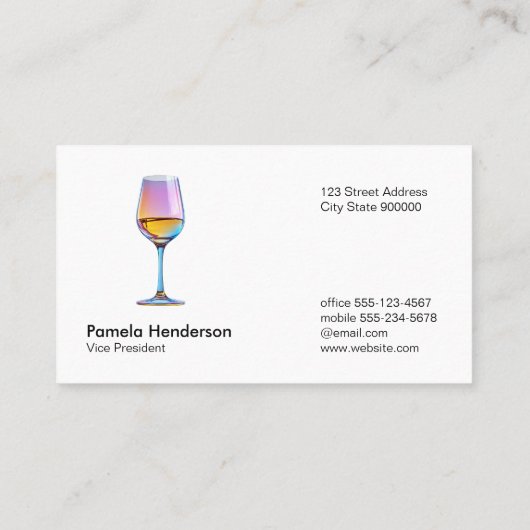 Wijndruiven | Glas met wijn Visitekaartje (Achterkant)