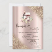 Wijndruiven Glitter Bokeh Brunch & Bubbly Kaart (Voorkant)