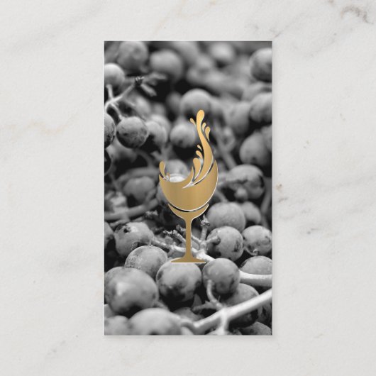 Wijndruiven | Gouden wijnglas icoon Visitekaartje (Achterkant)