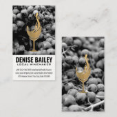 Wijndruiven | Gouden wijnglas icoon Visitekaartje (Voorkant / Achterkant)