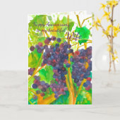 Wijndruiven Happy Jubileum Vrouw Kaart (Gele Bloem)