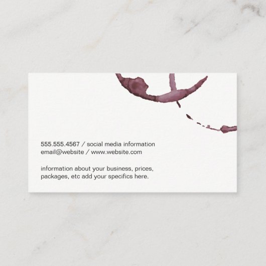 Wijndruiven juichen visitekaartje (Achterkant)