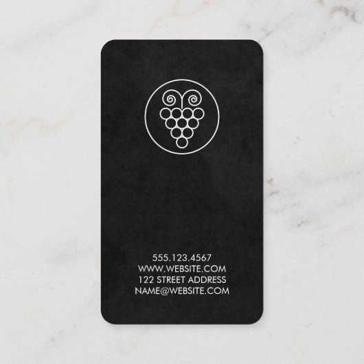 Wijndruiven Landelijke Oude Stijl Visitekaartje (Achterkant)