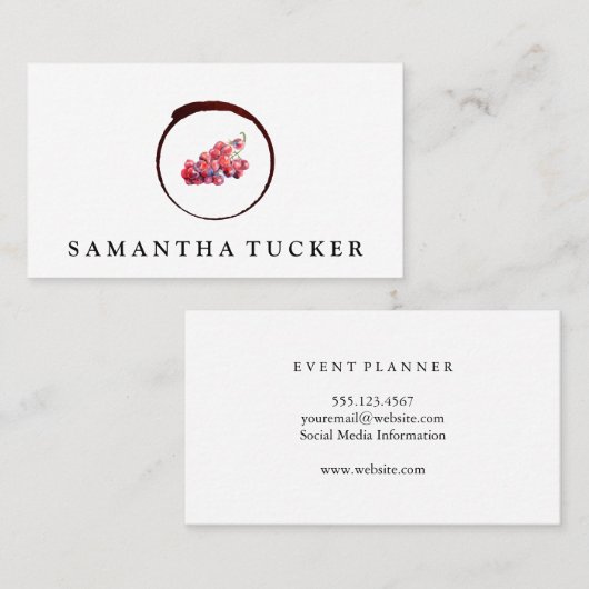 Wijndruiven Logo Visitekaartje (Voorkant / Achterkant)