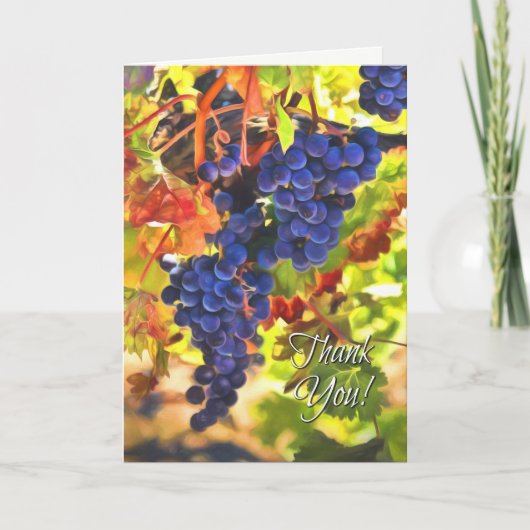 Wijndruiven met oogstherfstkleuren Dank u wel Kaart (Voorkant)
