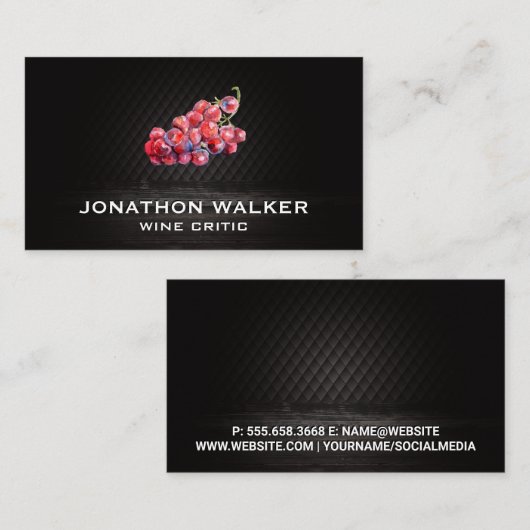 Wijndruiven op wijn visitekaartje (Voorkant / Achterkant)