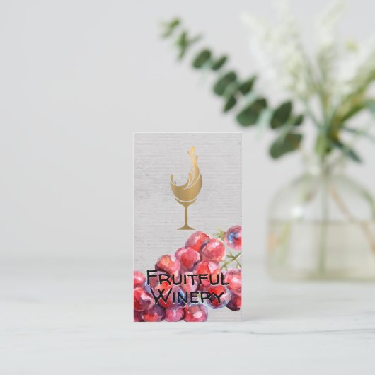 Wijndruiven op wijnstok | Sommelier Visitekaartje (Staand voorkant)