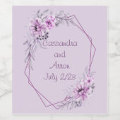 Wijndruiven - Paars gepersonaliseerde bloemen Wijn Etiket (Enkel label)