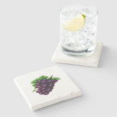 Wijndruiven Paars Stenen Onderzetter (Zijkant)
