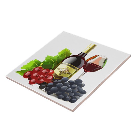 Wijndruiven Print Tegel Tegeltje (Zijkant)