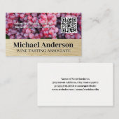 Wijndruiven | QR-streepjescode | Houtkorrels Visitekaartje (Voorkant / Achterkant)