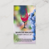 Wijndruiven | splash van wijnglas visitekaartje (Voorkant)