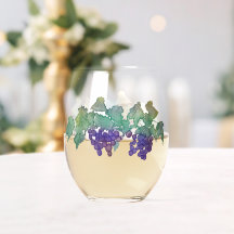 Wijndruiven Stemless wijnglas