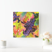 Wijndruiven van wijngaard keukendecor vierkante klok (Huis)