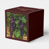 Wijndruiven van wijngaarden met wijnstok, zonnig bedankdoosjes (Achterkant)