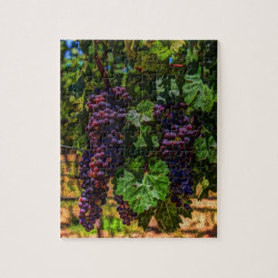 Wijndruiven van wijngaarden met wijnstok, zonnig legpuzzel