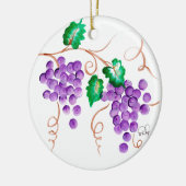 Wijndruiven voor sierdoeleinden keramisch ornament (Links)