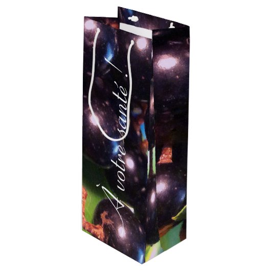 Wijndruiven Wijn Cadeautas (Voorkant Gekanteld)