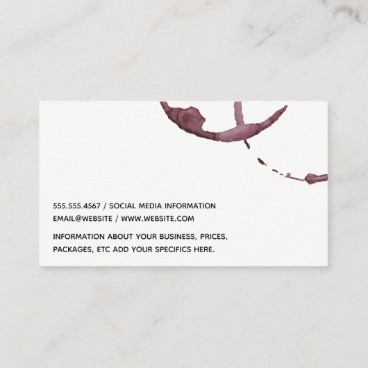 Wijndruiven | Wijn Glas Visitekaartje (Achterkant)