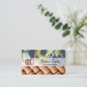 Wijndruiven | wijnvat | Kurken Visitekaartje (Staand voorkant)