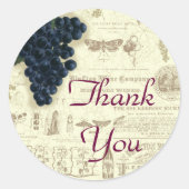  wijndruivencollage dank u ronde sticker (Voorkant)