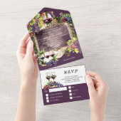 wijnembleem lijst Bourgondische gouddruiven All In One Uitnodiging (Afscheurbaar)