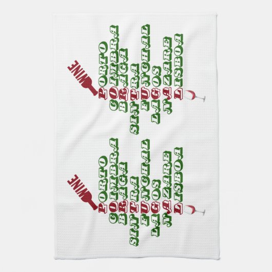 Wijnen van Portugal Portugese wijn All-Over Print Theedoek (Verticaal)