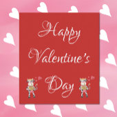 Wijnetiket met rode en witte Valentijnsdag Wijn Etiket