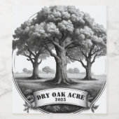 Wijnetiket van droog eikenhectare wijn etiket (Enkel label)