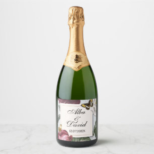 Wijnetiketten Bloom Bloem Bloem Vlinder Sparkling Wijnetiket