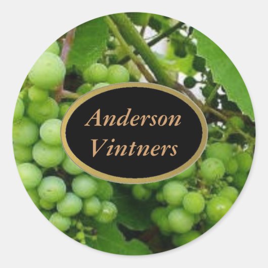 Wijnetiketten voor druiven ronde sticker (Voorkant)