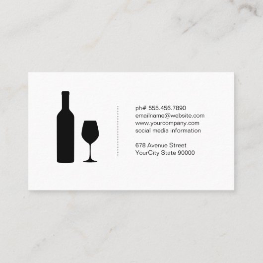 Wijnexpert | Glas en fles | Wijngaarden Visitekaartje (Achterkant)