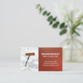 Wijnexpert | Rode lederen marmer Visitekaartje (Staand voorkant)