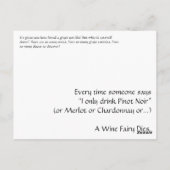 Wijnfee - Ik drink alleen horizontale tekst Briefkaart (Achterkant)