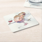 Wijnfee Kartonnen Onderzetters (Schuin)